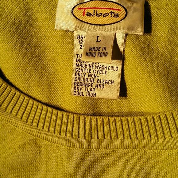 Talbots Green Cotton Sweater. L - Picture 2 of 4